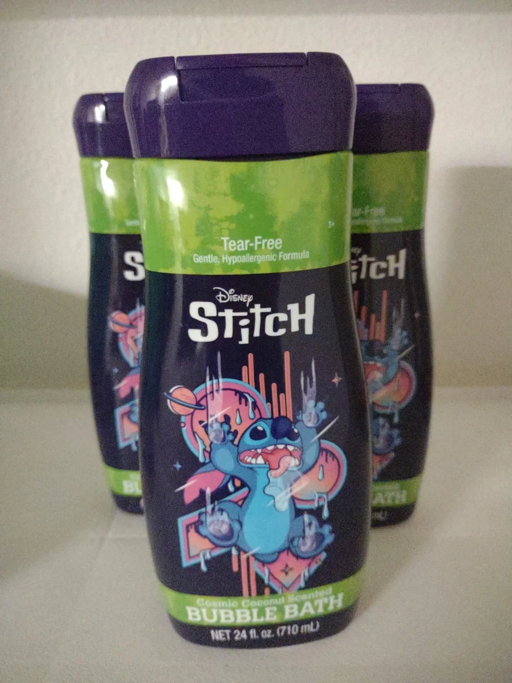 Disney Stitch Bubble Bath Bottle - Lot Of 3